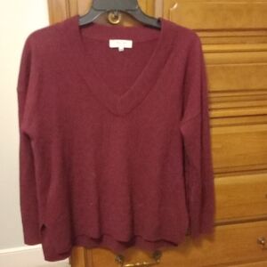 Madewell V-Neck Sweater - Deep Red Size Small